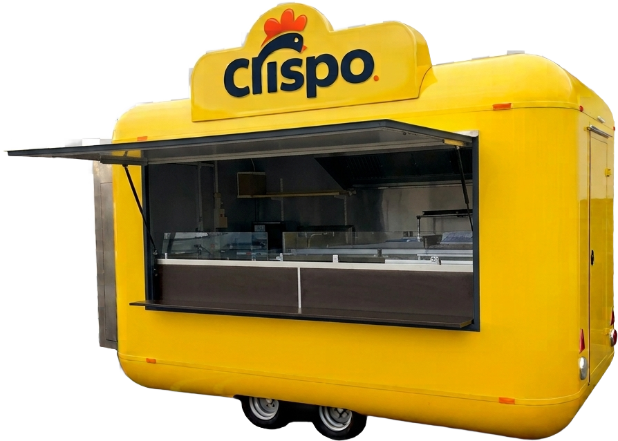 Crispo food truck with the window open